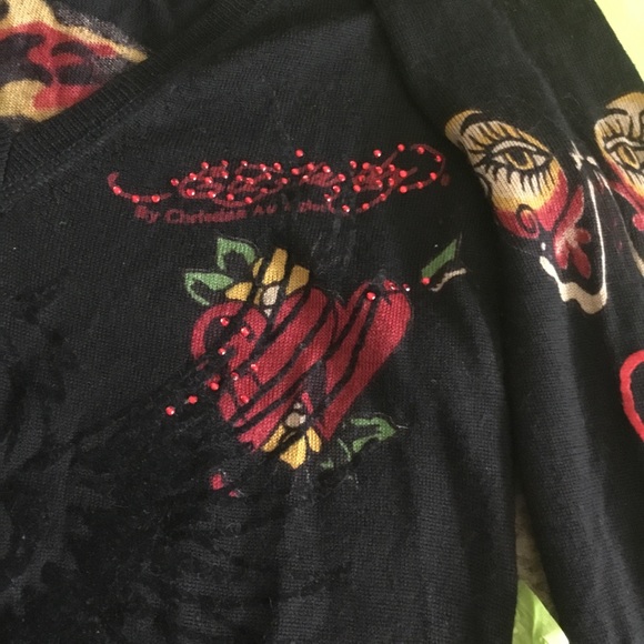 Gorgeous Blinged Out Ed Hardy Sweater - Picture 3 of 8